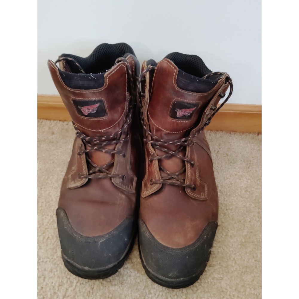 Red Wing Men 14 Soft Toe Leather Construction Work Boots Brown Lace‑Up USA Made*